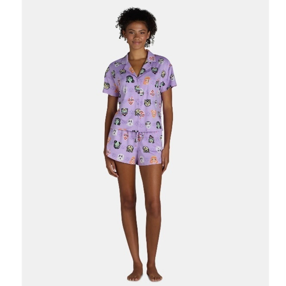 Halloween Women’s Retro Monster Print Pajama Set Way to Celebrate New - Picture 3 of 11